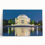 Black and white photo of Washington D.C. monuments on large stretched canvas, suitable for kitchen wall art.