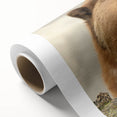 Art deco poster of Yellowstone scenery in muted earth tones on rolled canvas, ideal for nursery wall art.