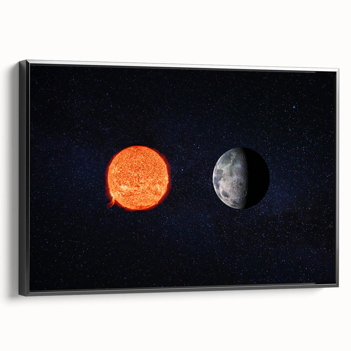 Sun and Moon Wall Art - NASA Space Exploration Canvas Print