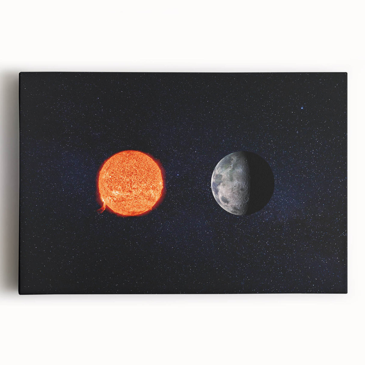 Sun and Moon Wall Art - NASA Space Exploration Canvas Print