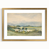 Romantic Art Print: Antoine Chintreuil's Fortified Hill Landscape