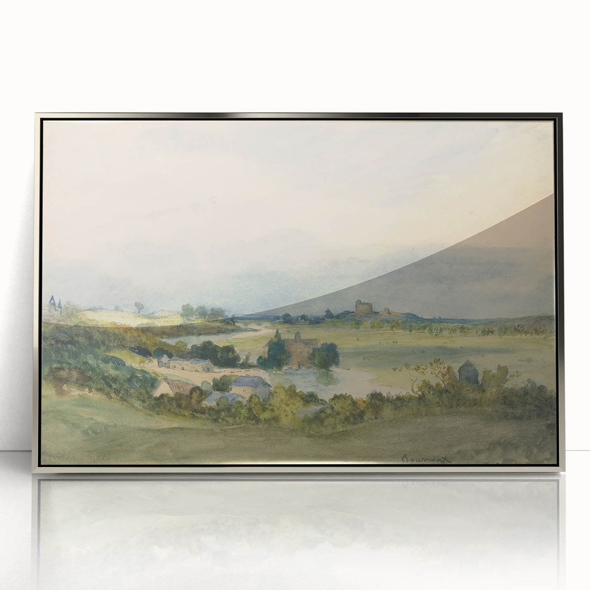 Romantic Art Print: Antoine Chintreuil's Fortified Hill Landscape
