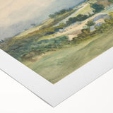 Romantic Art Print: Antoine Chintreuil's Fortified Hill Landscape