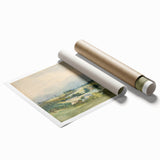 Romantic Art Print: Antoine Chintreuil's Fortified Hill Landscape