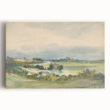 Romantic Art Print: Antoine Chintreuil's Fortified Hill Landscape