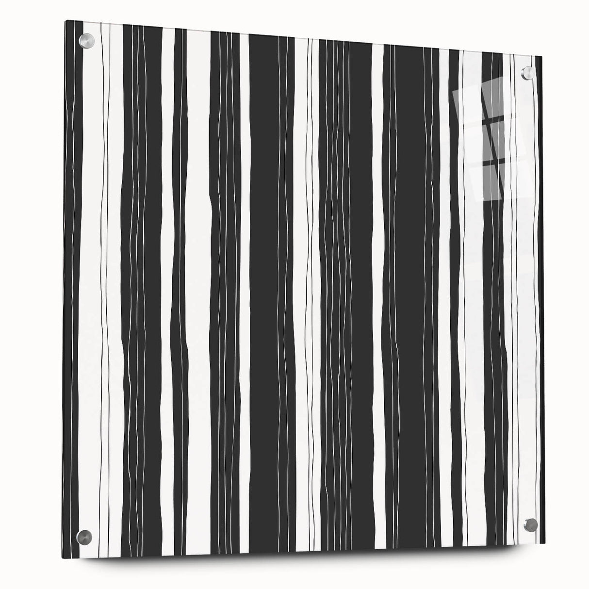 Black and White Office Wall Art – Modern Vertical Line Abstract