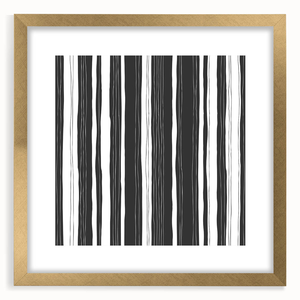 Black and White Office Wall Art – Modern Vertical Line Abstract