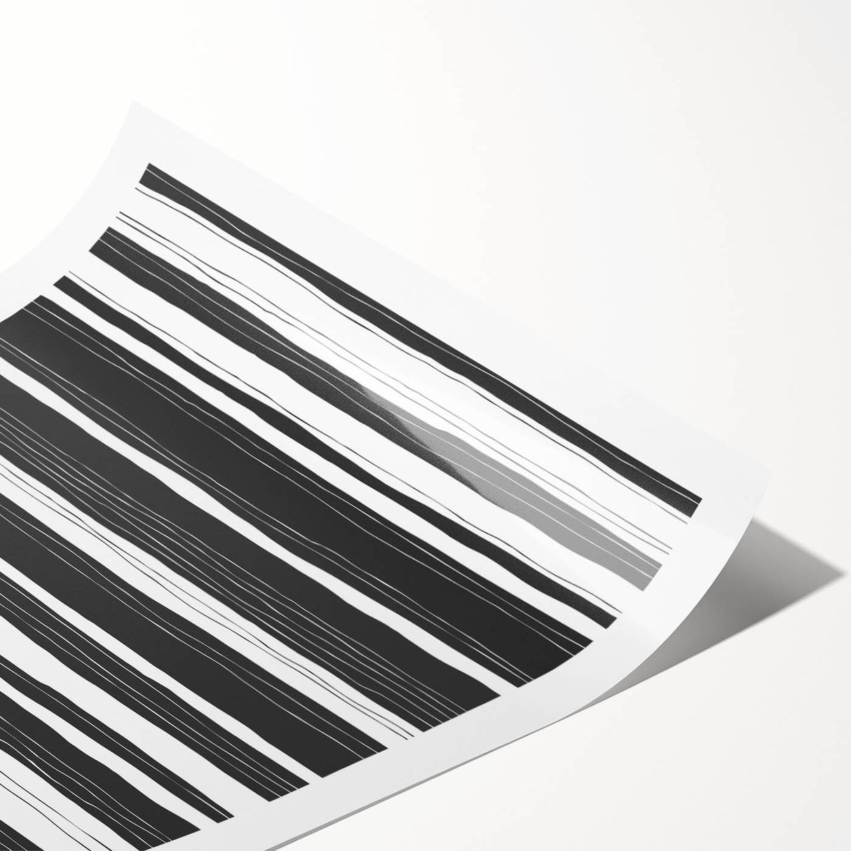 Black and White Office Wall Art – Modern Vertical Line Abstract