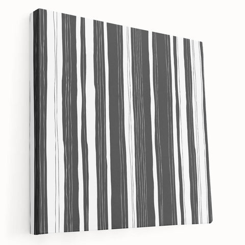 Black and White Office Wall Art – Modern Vertical Line Abstract