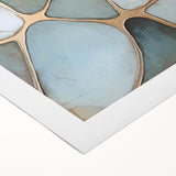 Abstract geometric design on rolled canvas, showcasing vibrant colors and intricate shapes. Perfect for modern decor, packaged securely in a protective tube.