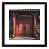 Extra large abstract art print featuring colorful, textured patterns on a framed canvas, ideal for living room decor.