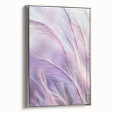 Framed canvas showcasing an elegant floral and botanical design with silver accents, displayed from a side view, perfect for home decor enhancement.