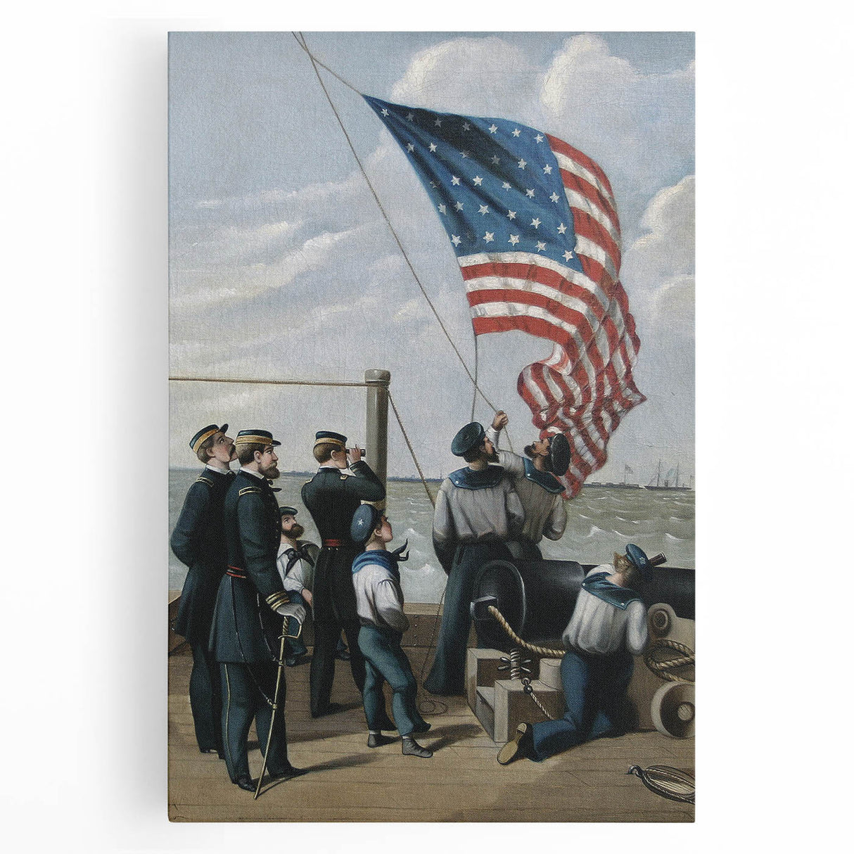 Raising the American Flag - Fourth of July Decorations