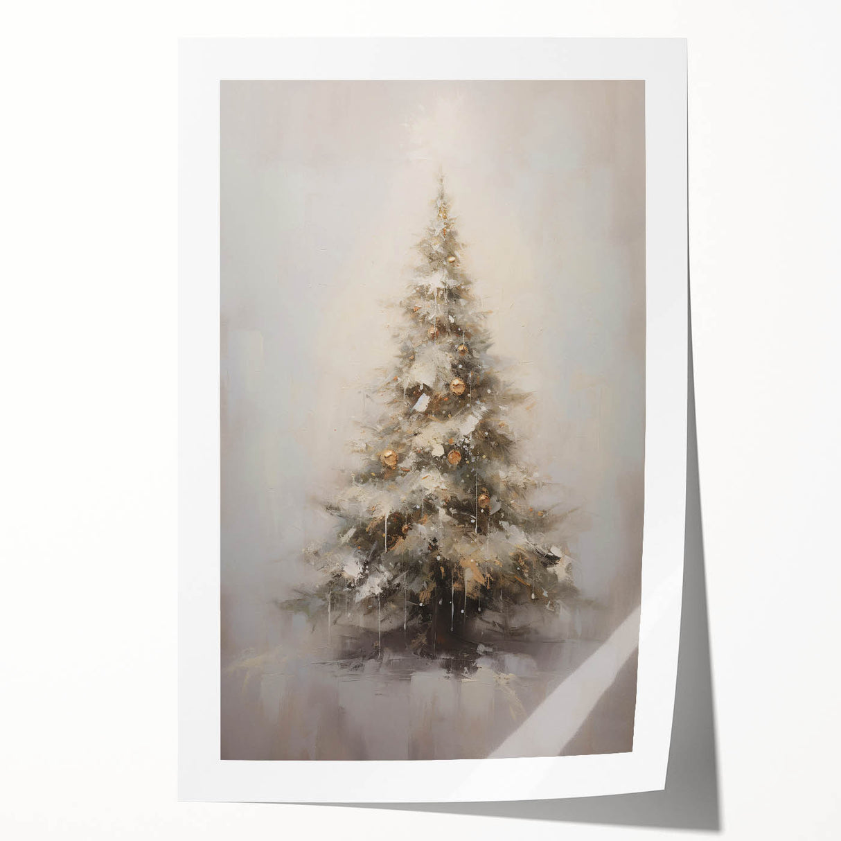 Winter Wonderland Christmas Wall Art – Elegant Snowy Tree