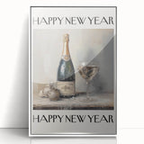 Elegant Champagne Celebration - New Year Wall Art Print