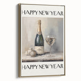 Elegant Champagne Celebration - New Year Wall Art Print