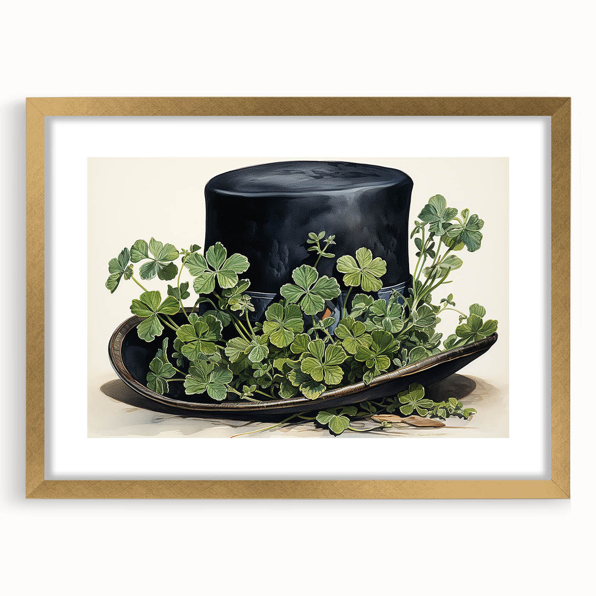Leprechaun Hat – Shamrocks St. Patrick’s Day Wall Art Print