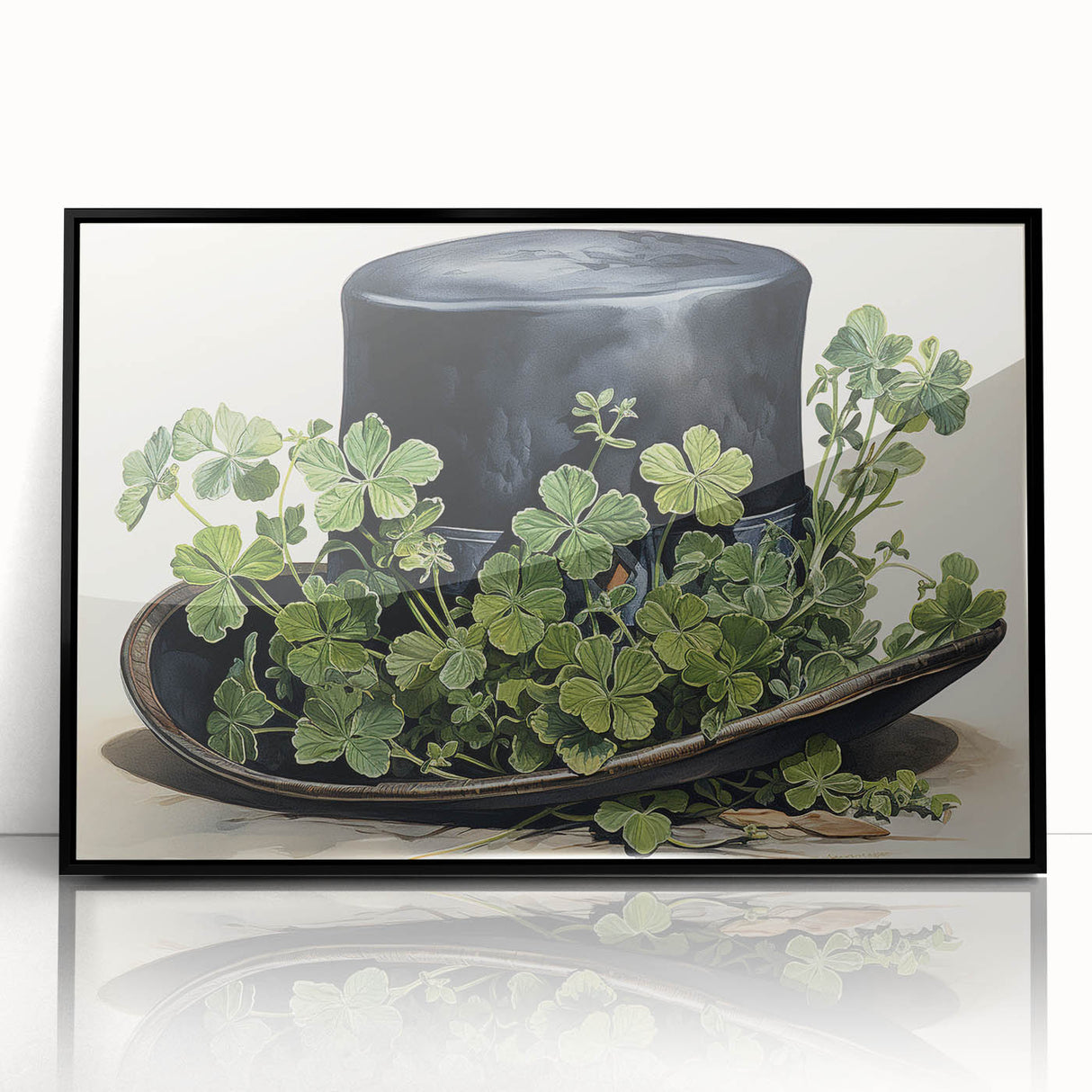 Leprechaun Hat – Shamrocks St. Patrick’s Day Wall Art Print
