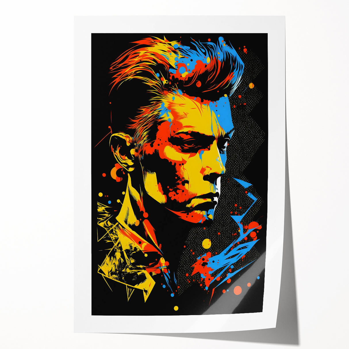 Vibrant Pop Art Canvas - Bold Geometric Portrait Wall Art Print