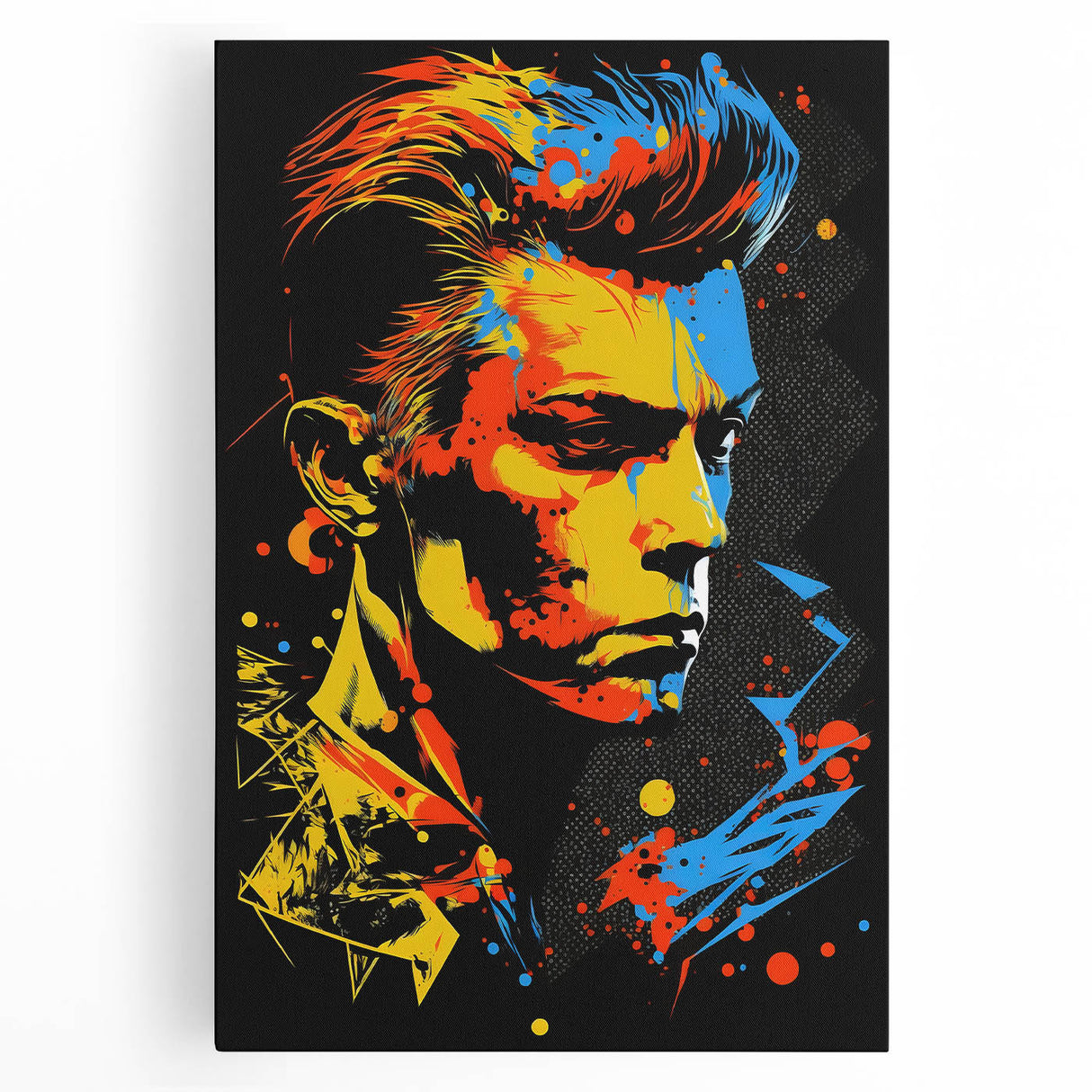 Vibrant Pop Art Canvas - Bold Geometric Portrait Wall Art Print