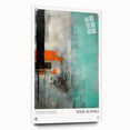 Large abstract wall art in red and orange tones on acrylic glass, suitable for bedroom or dining room decor.