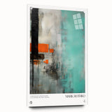 Large abstract wall art in red and orange tones on acrylic glass, suitable for bedroom or dining room decor.