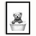 Bathroom Art Prints - Playful Bear in Bathtub