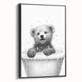 Bathroom Art Prints - Playful Bear in Bathtub