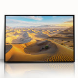 Large abstract wall art featuring a stylized Algerian landscape in muted earth tones on a framed acrylic.