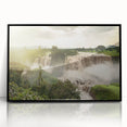 Large abstract wall art depicting an Ethiopian landscape in muted earth tones on a framed acrylic.