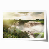 Extra large rolled print featuring an Ethiopian landscape with vibrant green and earth tones, ideal for art wall dining room.