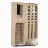 Acrylic print of a large abstract Mali scenery in earthy tones, ideal for bedroom or dining room art.