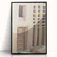 Large abstract wall art depicting African scenery in muted earth tones on a framed acrylic.