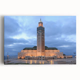 Black and white stretched canvas of Moroccan scenery, ideal for kitchen wall art.