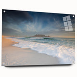 Acrylic glass print of a large abstract depiction of the South African landscape, in earthy tones.