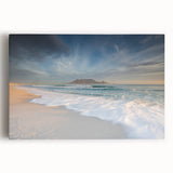 Monochrome African savannah scene on stretched canvas, ideal for kitchen wall art or bedroom ambiance.