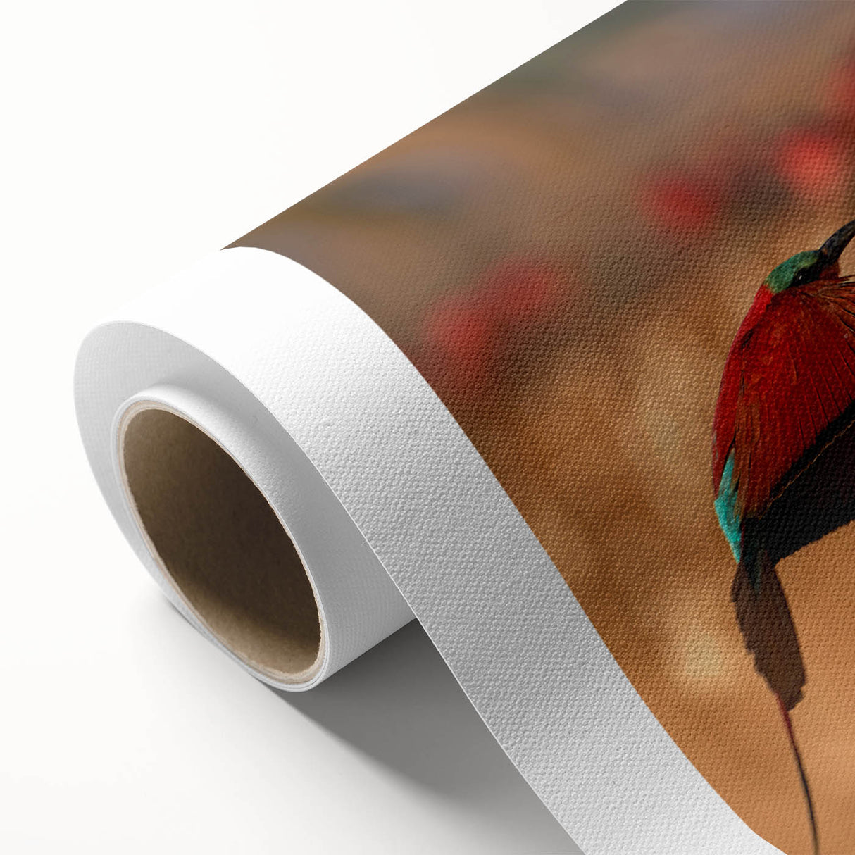 Art Deco poster of African scenery with muted earth tones on rolled canvas, ideal for nursery wall art.