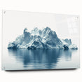 Acrylic print of a large abstract depiction of the Antarctic landscape in cool blue and white tones.