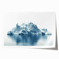 Antarctic landscape rolled print depicting icy mountains and deep blue skies, ideal for dining room wall art.