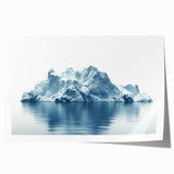 Antarctic landscape rolled print depicting icy mountains and deep blue skies, ideal for dining room wall art.