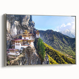 Framed canvas of a Bhutanese landscape in vibrant colors, ideal for adding a touch of Asia to any room.