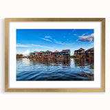 Extra large framed wall art depicting an abstract Cambodian landscape in textured gold and earth tones.