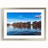 Abstract textured art of a Cambodian landscape in muted earth tones, framed in silver, ideal for bedroom art.