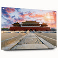 Acrylic print of Beijing skyline in muted gray tones, great for modern bedroom or dining room decor.