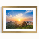 Extra large wall art featuring an abstract depiction of the Great Wall of China in textured gold and black tones.