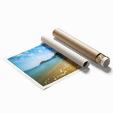 Extra large rolled print of Hong Kong skyline with vibrant twilight hues, ideal for classy bathroom wall art.