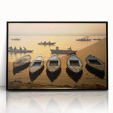 Large abstract wall art featuring a stylized Indian landscape in muted earth tones on a framed acrylic.