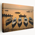 Side view of a stretched canvas featuring a vibrant Indian landscape, ideal for kitchen wall art.
