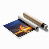Extra large rolled print of a Malaysian landscape with vibrant greenery and floral elements.