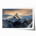 Extra large rolled print of Mount Everest in muted earth tones, ideal for art wall dining room.